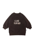 Afbeelding laden in Galerijviewer, Donkerbruine Liliput sweater met Ciao Kakao print