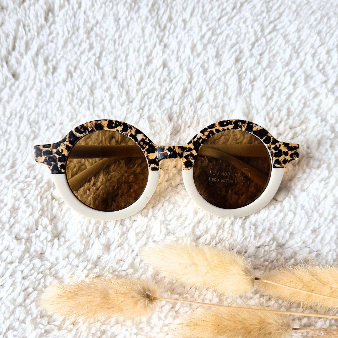 Baby- en Kinderzonnebril Rond – UV400 Leopard