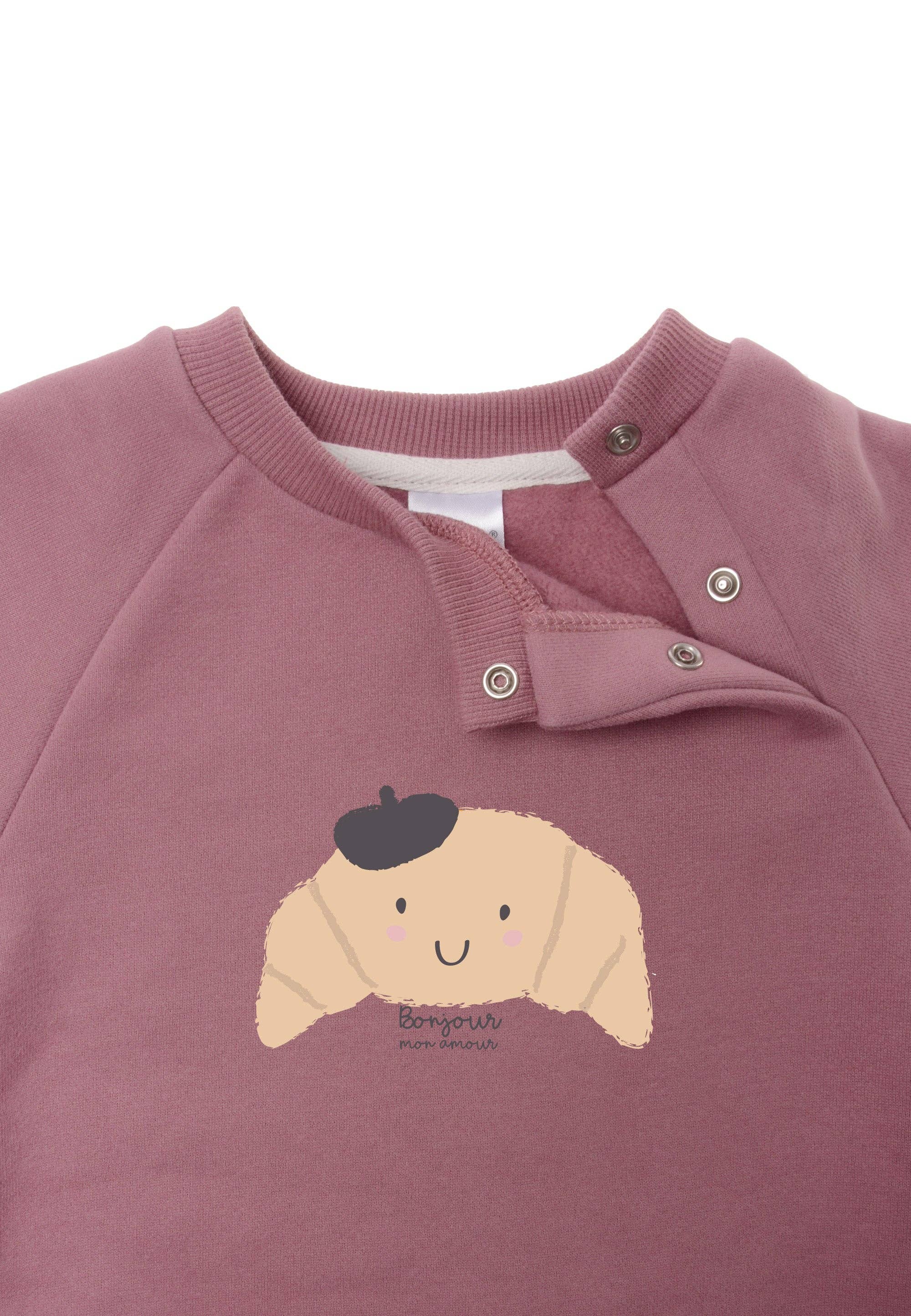Kindersweater biologisch katoen in warme mauve kleur – Liliput