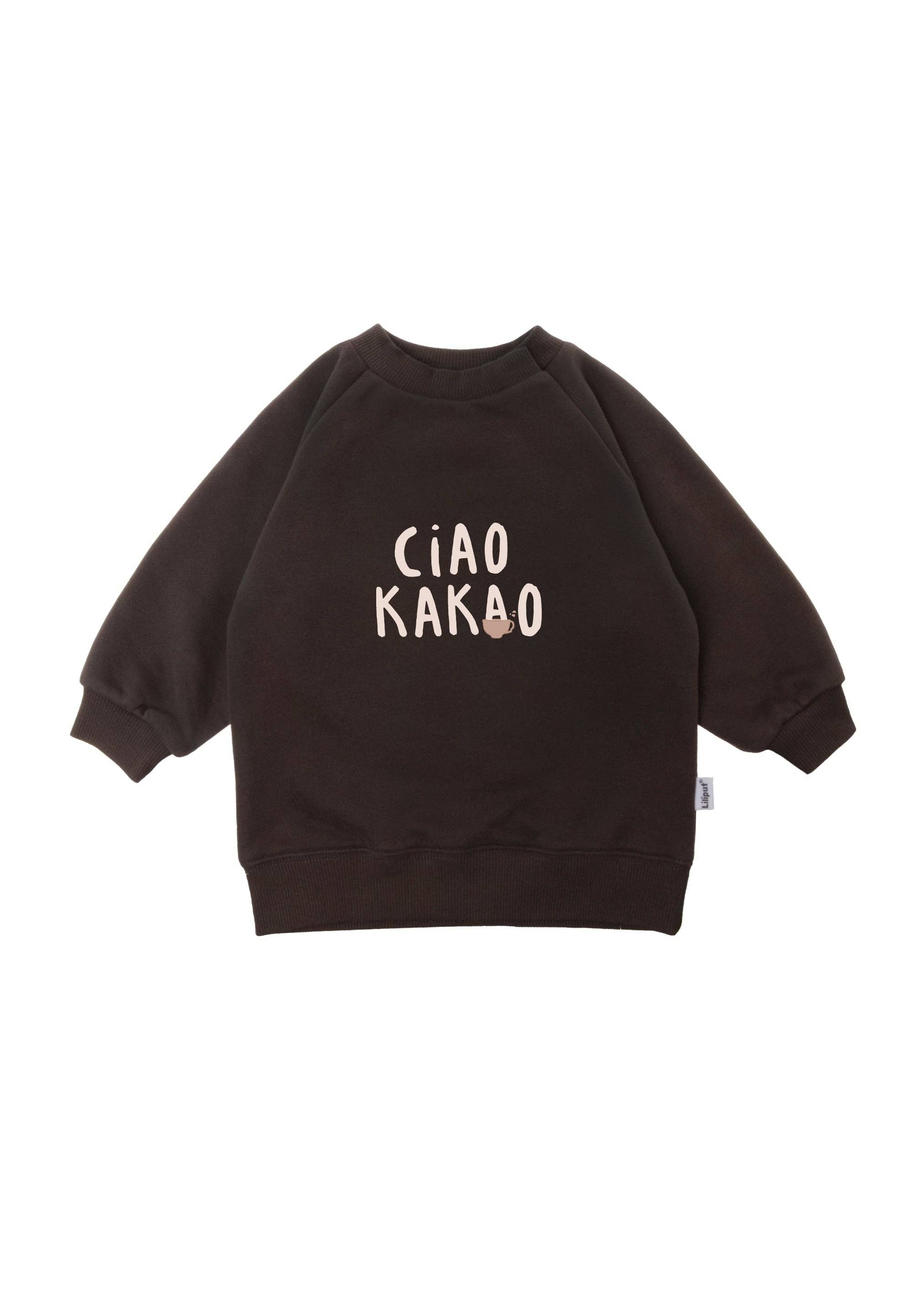 Donkerbruine Liliput sweater met Ciao Kakao print