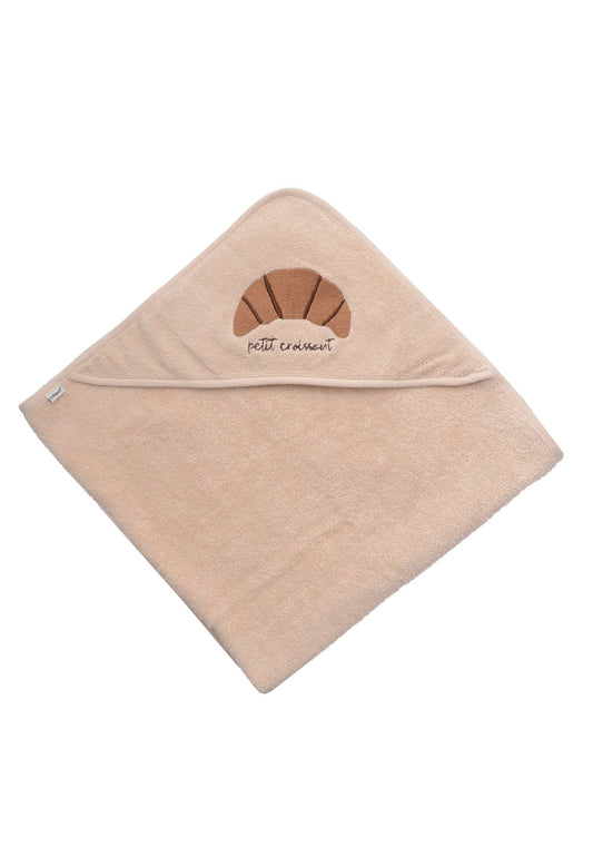 Liliput Badcape baby beige met capuchon | Petit Croissant