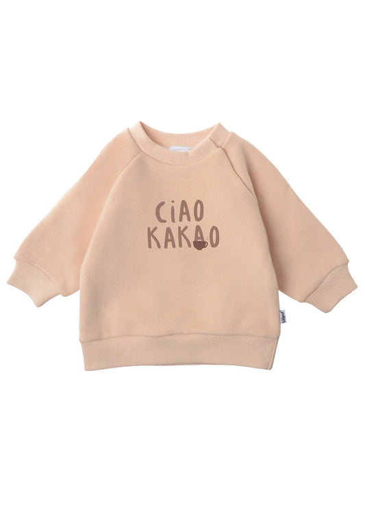 Beige Liliput sweater met tekst “Ciao Kakao”