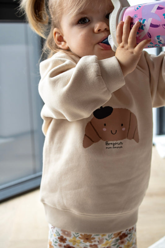 Liliput Sweater “Bonjour Croissant” — Beige