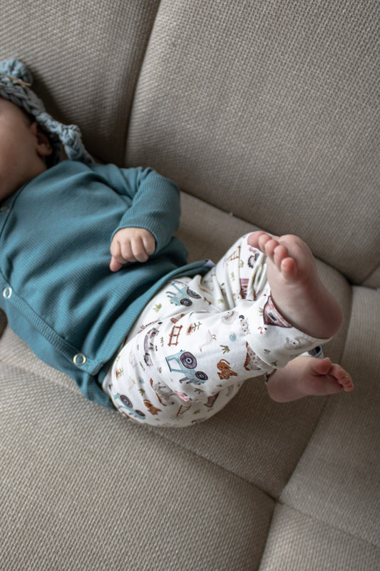 Handmade overslagshirt baby oudblauw