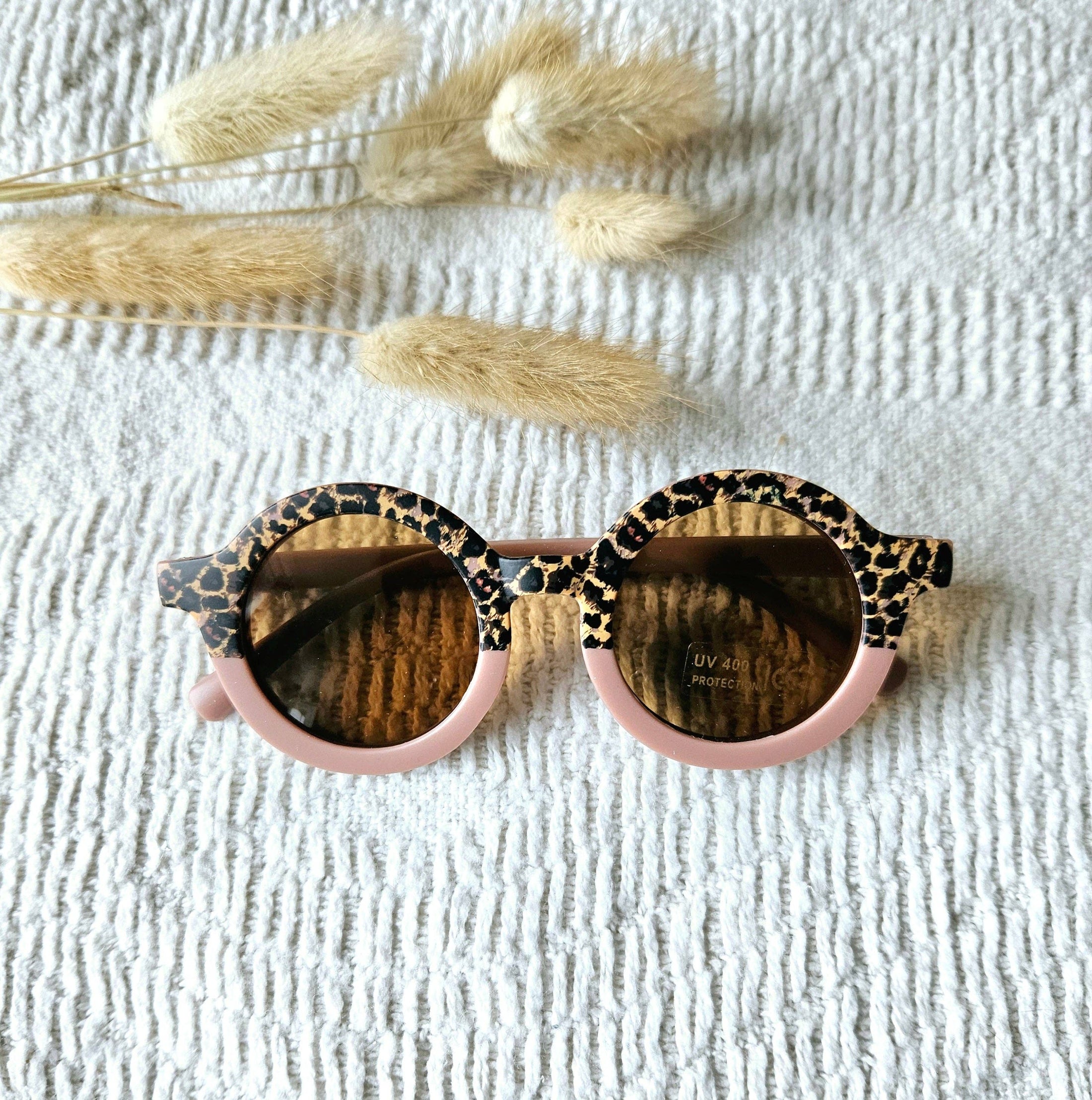 Baby- en Kinderzonnebril Rond – UV400 Leopard