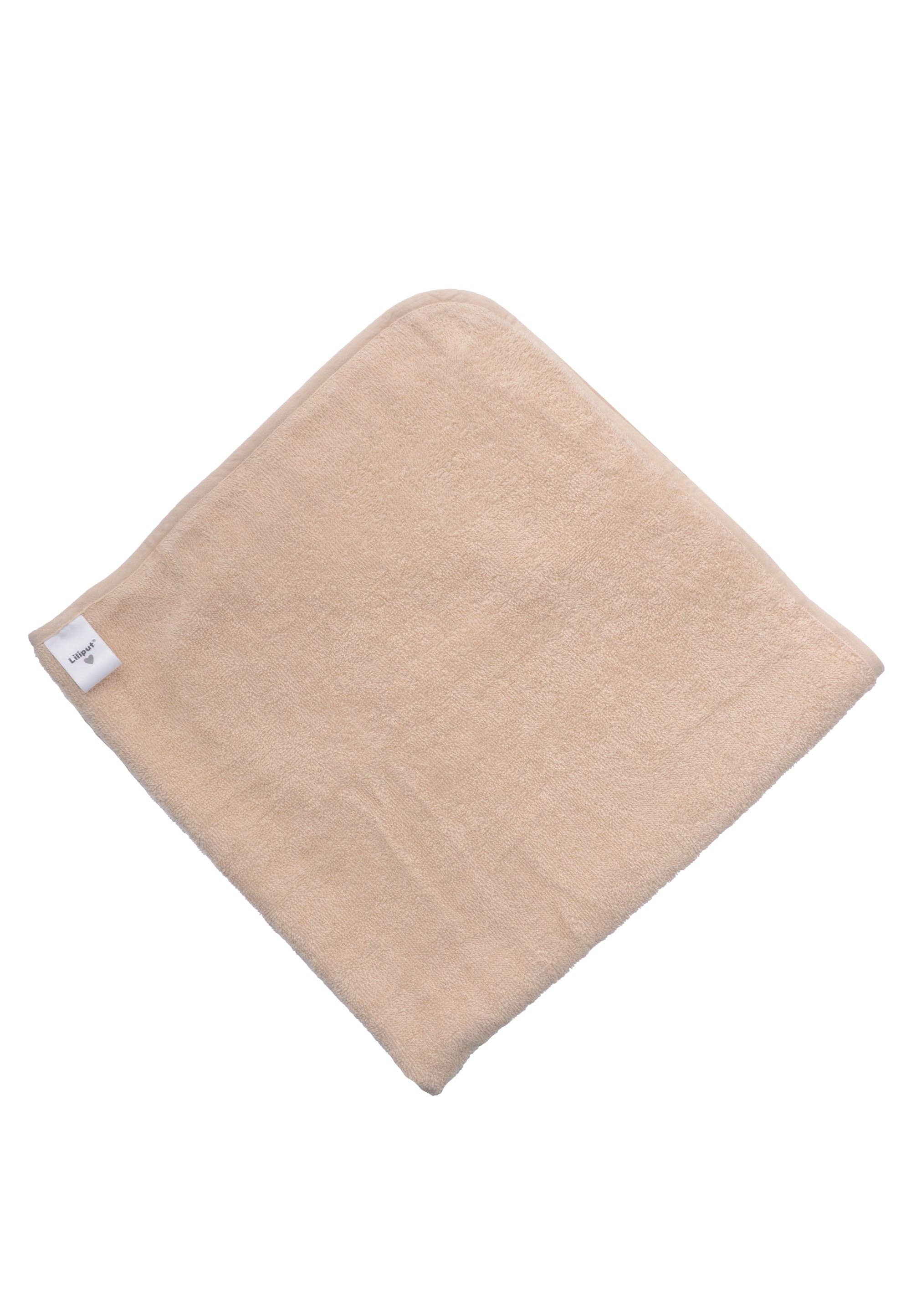 Liliput Badcape baby beige met capuchon | Petit Croissant